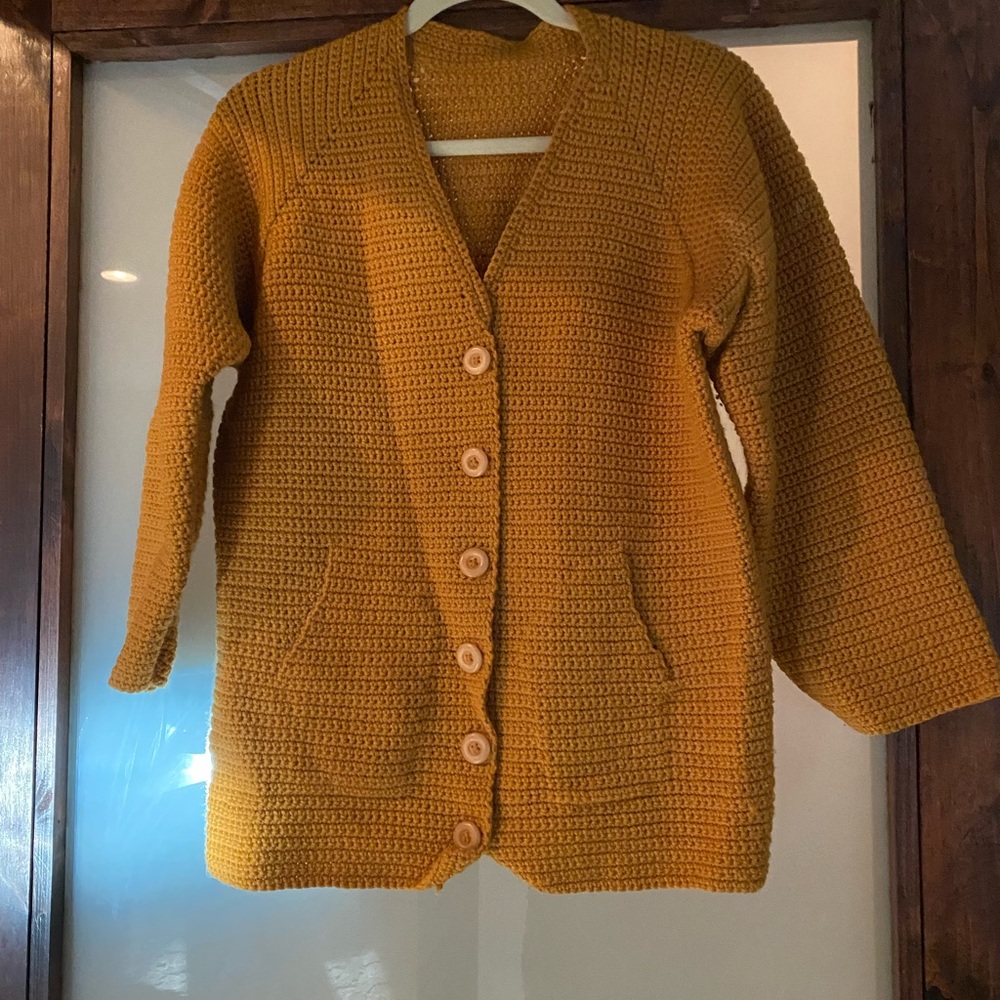 Vintage handmade knitted wool jacket